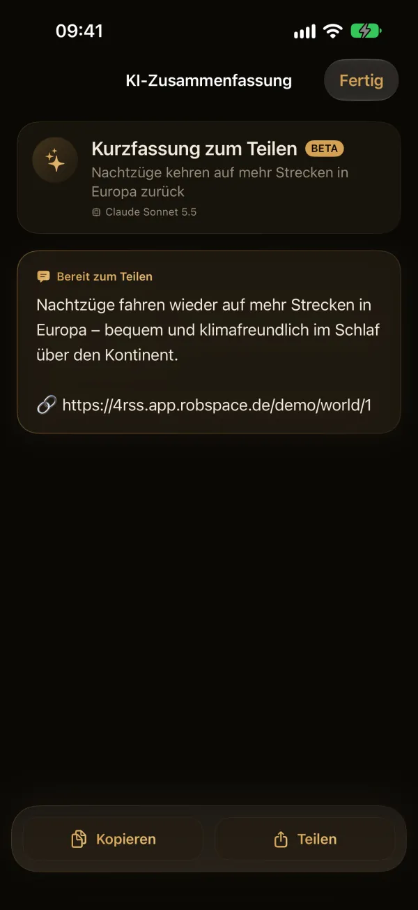 4RSS — Kurzfassung zum Teilen