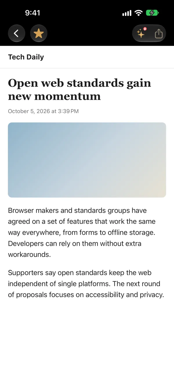 4RSS — Built-in browser