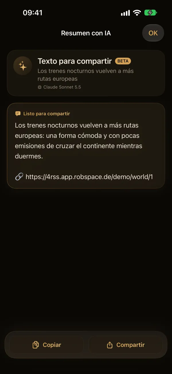4RSS — Texto para compartir